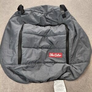 Sho Cute Gray With White Fleece Lined Quilted Winter Baby Car Seat Cover Zipper